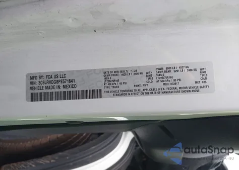 2023 Ram Promaster 2500 2500 High z USA, uszkodzony, nr VIN 3C6LRVDG8PE571641